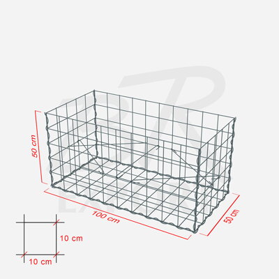 Gabiónový kôš 100 x 50 x 50 cm 